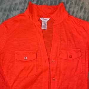 Bright orange medium sleeve blouse
